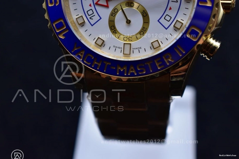 on YG 116688 Bracelet KF YachtMaster Dial 1:1 White YG Comfortable A Edition II 1218 Best 0714